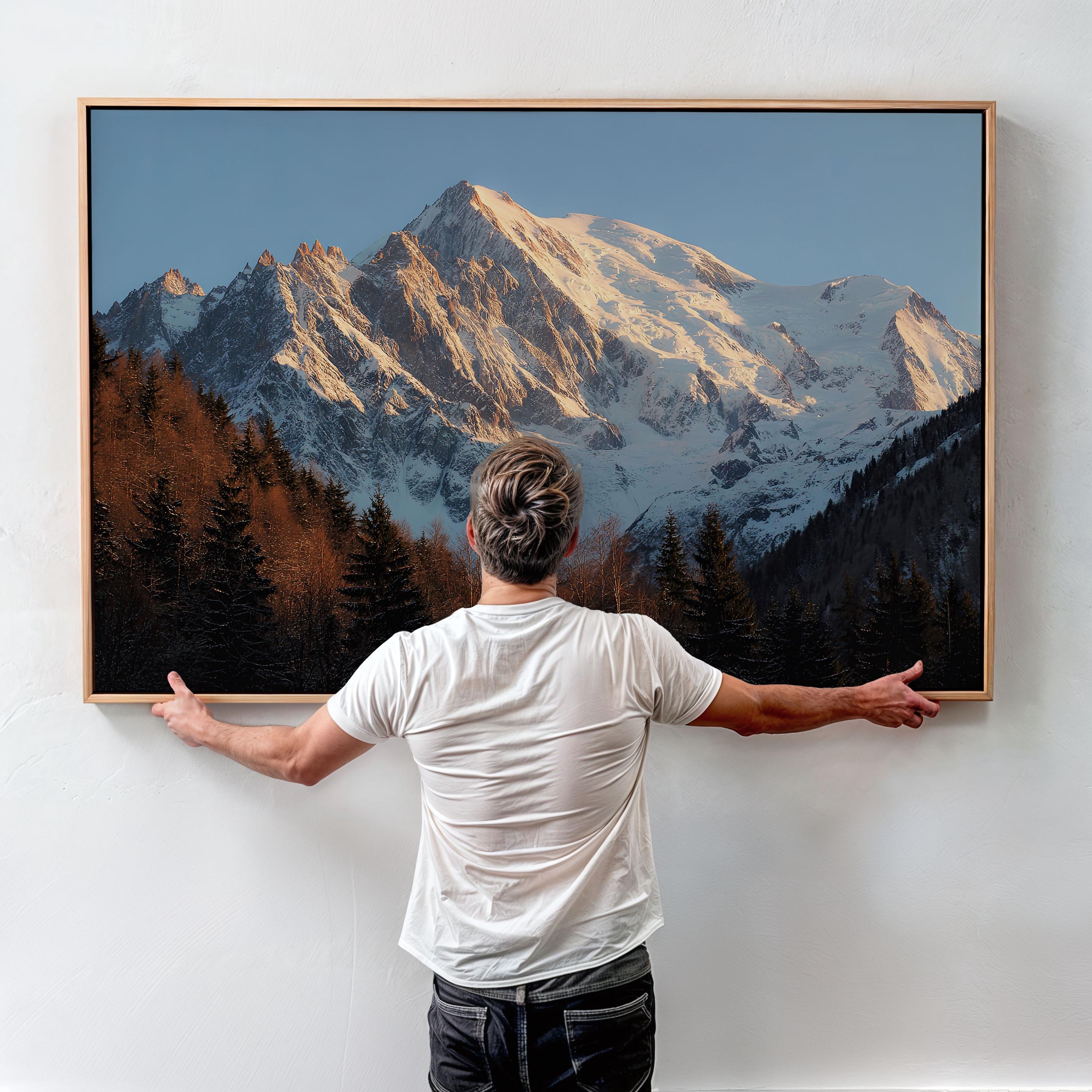 モンブランの雪山の日の出風景ウォールアートプリント - Etsy 日本