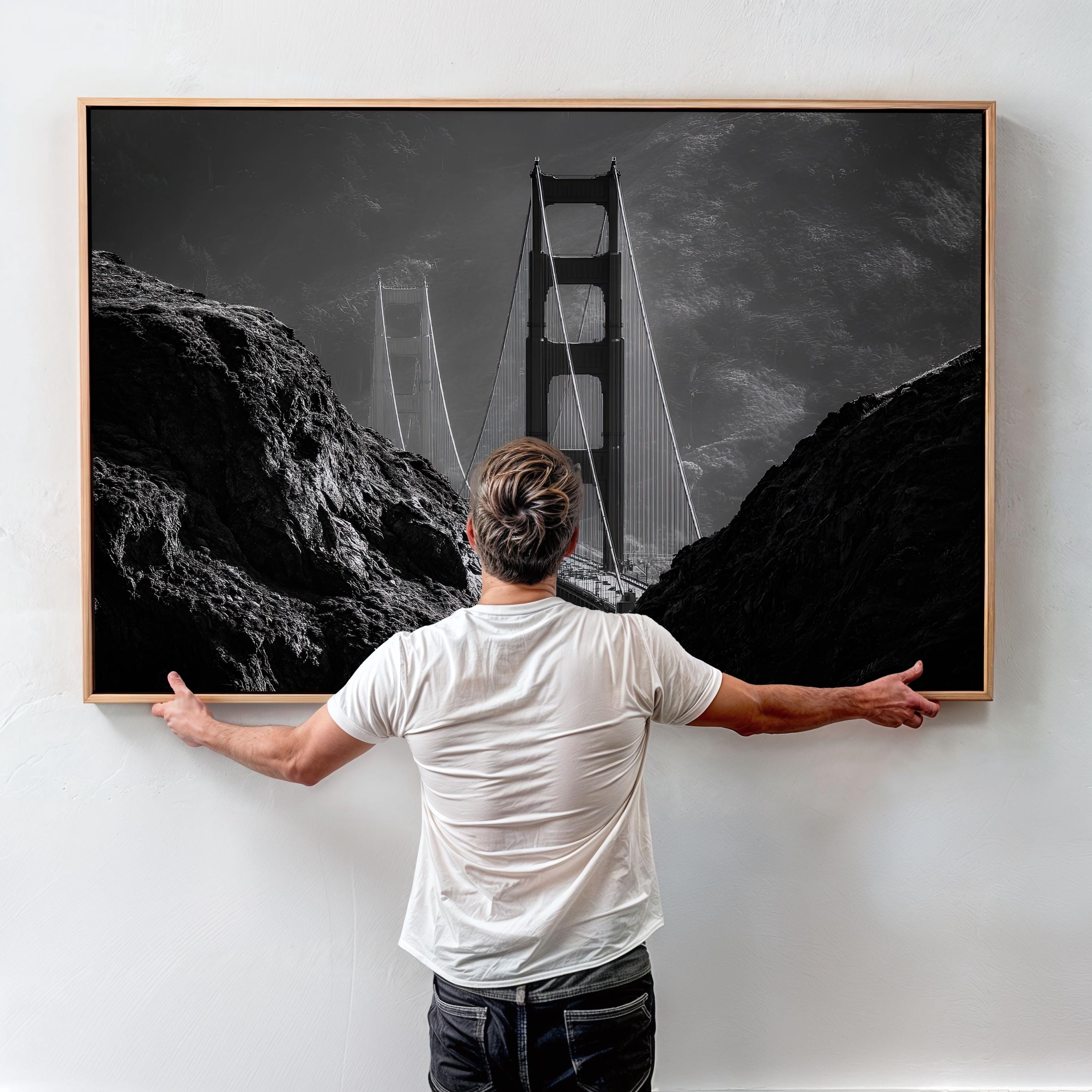 Golden Gate Bridge Photography Print • Dramatic Black and White