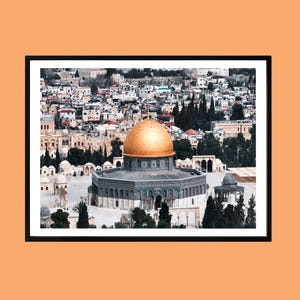 Dome of the Rock Print: Jerusalem Aerial Photography, Islamic Architecture
