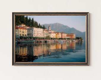 Portofino Italy Watercolor Art Print, Coastal Seascape (8x10