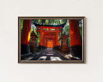 Lámina artística de las puertas torii de Kioto de Fushimi Inari