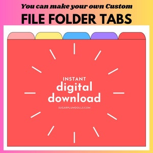 Notebook Dividers 8.5&quot;x11&quot;, Instant Download,  DIY