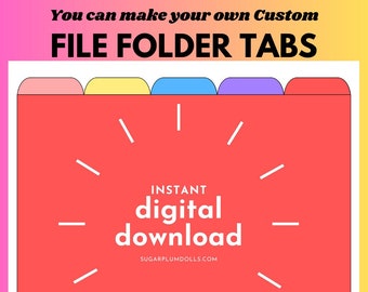 Notebook Dividers 8.5"x11", Instant Download,  DIY