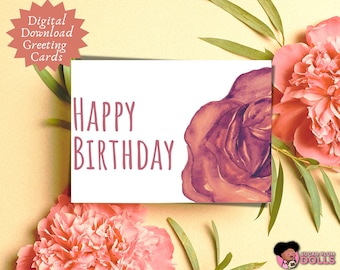 Happy Birthday Card , Greeting Card Digital Download , Instant Download  Digital Card Printable Card