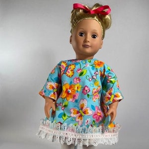 Doll Clothes Dress with Sleeves Pattern Downloadable Easy PDF Pattern for 18-inch American Girl type Dolls