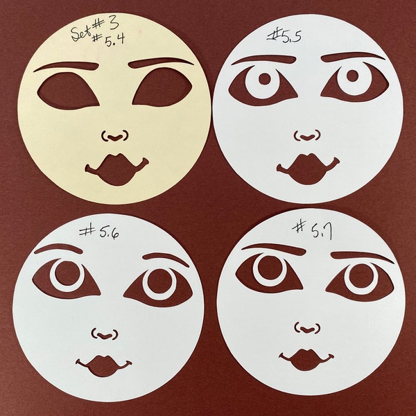 Doll Face Stencil Template Etsy