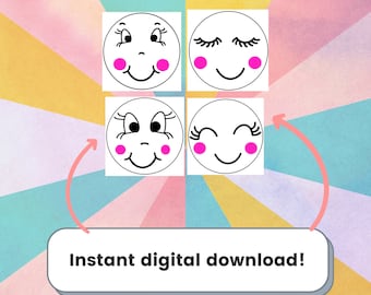 Digital Rag Doll Gesicht Schablone Set #2 Digital Download