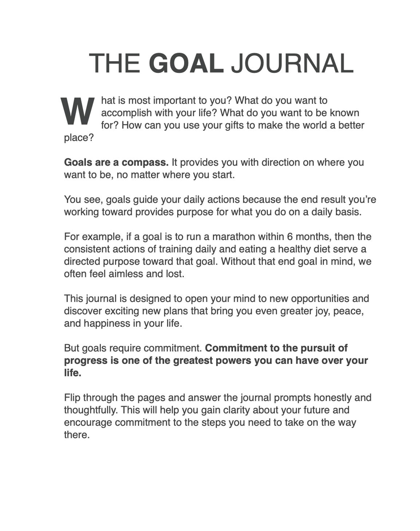 Goal Setting Journal Instant Download Printable PDF Etsy