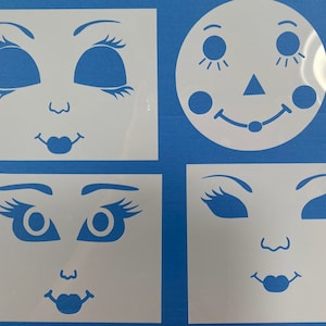 Doll Face Stencil  Set #1 (Mylar)