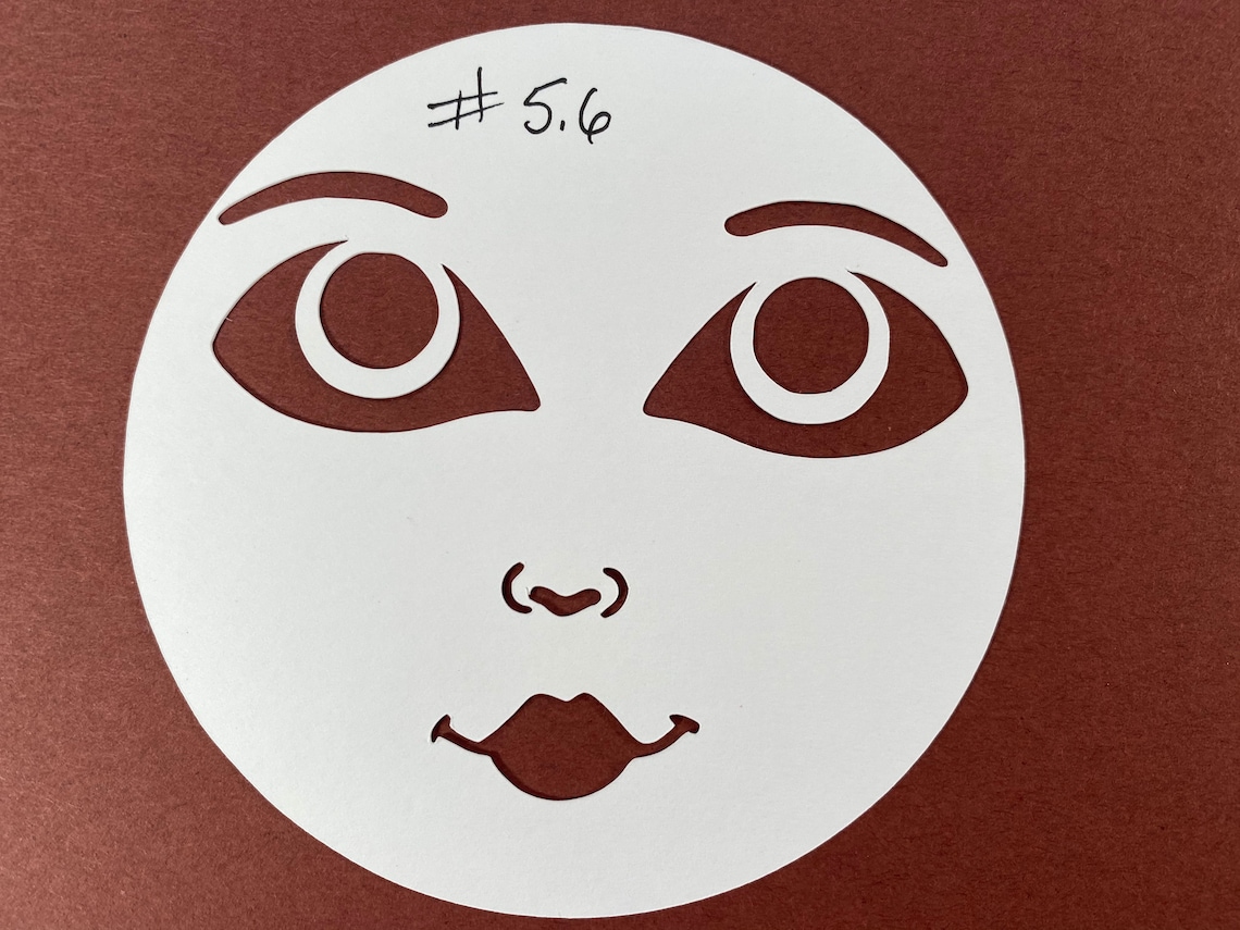 Mylar Cloth Fabric Doll Face Stencil Template Set 3 mylar Etsy New