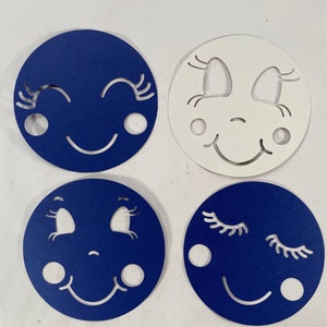 Cardstock Rag Doll Face Stencil  Set #2 (CardStock)