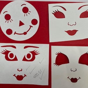 Doll Face Stencil Set #1 (CardStock)