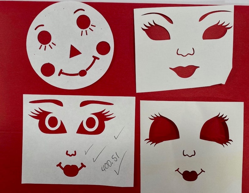 Doll Face Stencil CardStock Etsy doll-face-stencil-cardstock-etsy