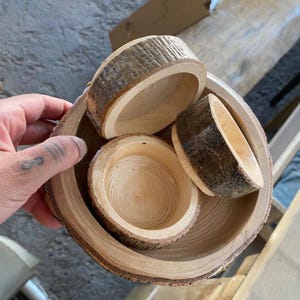 Handmade Wooden Snack Bowl | Rustic Serving Dish for Nuts, Fruits, or Candy 3+1 Pieces