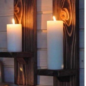 Handmade Rustic Wooden Candle Holder Set: Natural Wood Decor