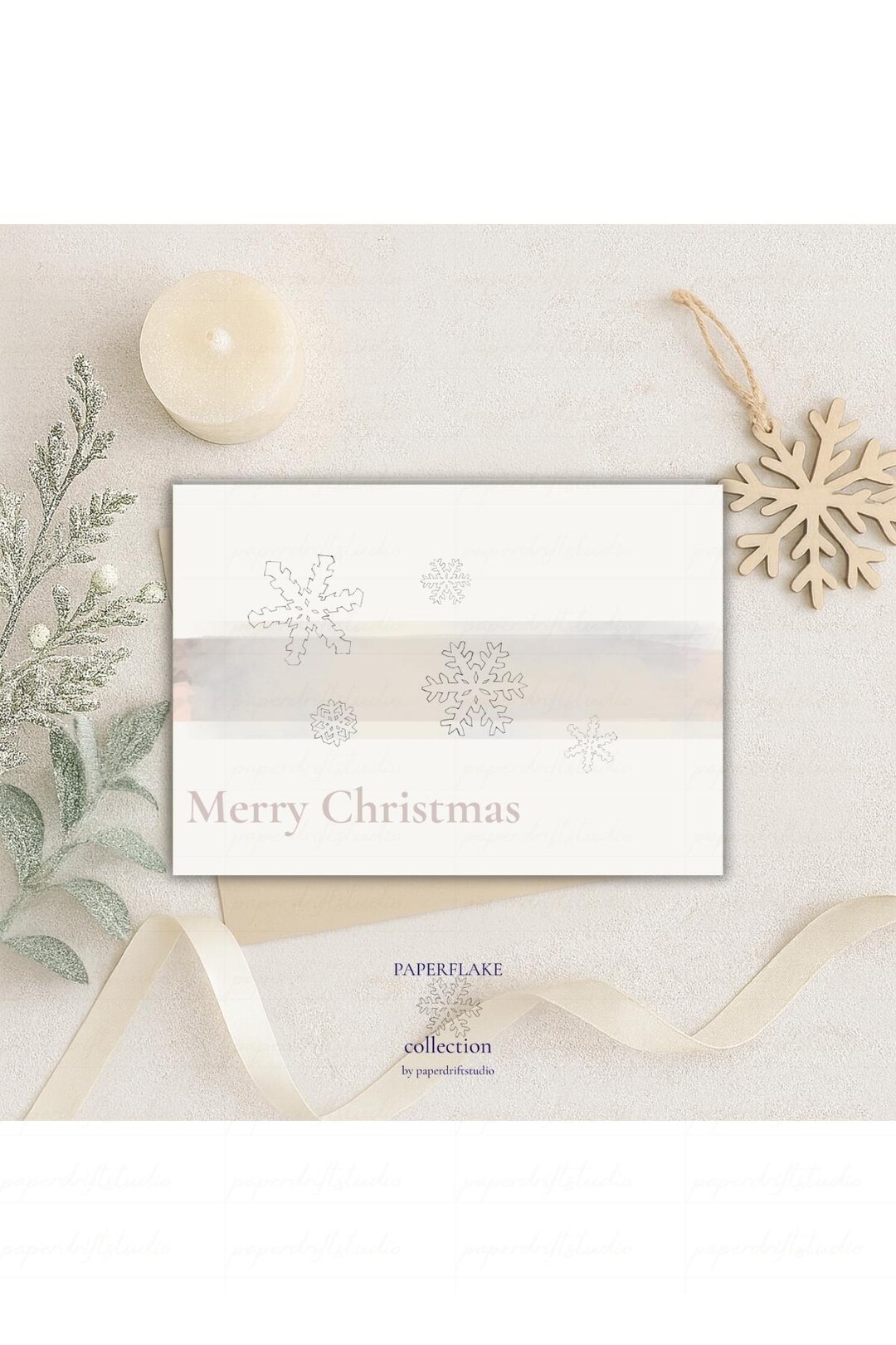 Snowflake Postcard Design Winter Postcard Template | Editable Canva Postcard | Minimal Snowflake ...