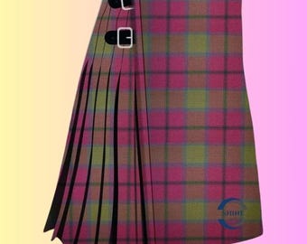 Kilt xadrez Connaught feito à mão: 8 jardas, estilo Scottish Highland Wear