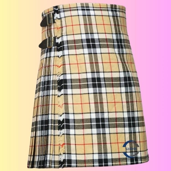 Handmade Thompson Clan Tartan Kilt: Scottish Traditional 8 Yard