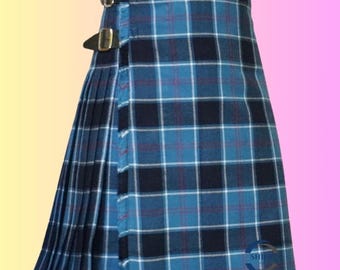 Handmade Scottish US Navy Tartan Kilt: Traditional 8 Yard Military Kilt