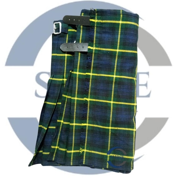 Gordon Tartan Kilt: Handmade 8-Yard Highland Kilt, 16oz Acrylic Blend