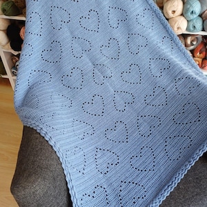 Organic Cotton Crochet Baby Blanket: Soft Knit Newborn Gift