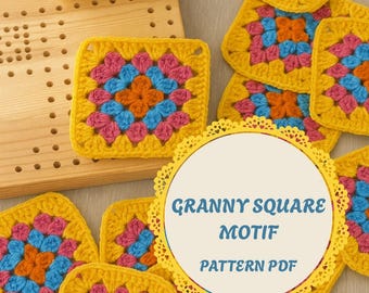 Easy Crochet Granny Square Motif Pattern – Beginner Tutorial (Digital Download)