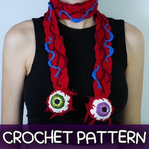 Augapfel Schal Häkelanleitung: Gothic Witchy Creepy Gothic Gruselig (PDF Download) Bild 1
