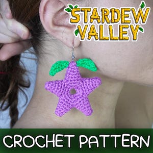 Schema per orecchini a stella all'uncinetto: stile Stardew Valley Gamer (download PDF)