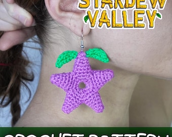 Anleitung für gehäkelte Sternohrringe im Stardew Valley Gamer Stil (PDF Download)