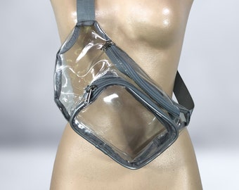 VINTAGE 90s Y2K Clear Vinyl Fanny Pack or Crossbody Bag | 1990s 2000s Belt Pouch Bag | VFG