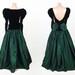 Jennifer Rhoades reviewed VINTAGE 80s Green Taffeta Prom Dress | 1980s Bow Back Party Dress | Full Sweep Ball Gown | Velvet Long Sleeve Pouf Shoulder Bodice | Size 8