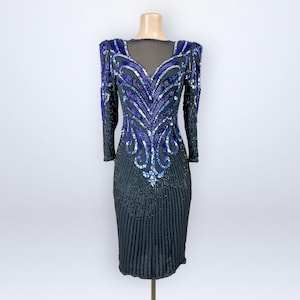 aj bari beaded dress A.J. Bari Green Beaded Dress M (8-10)