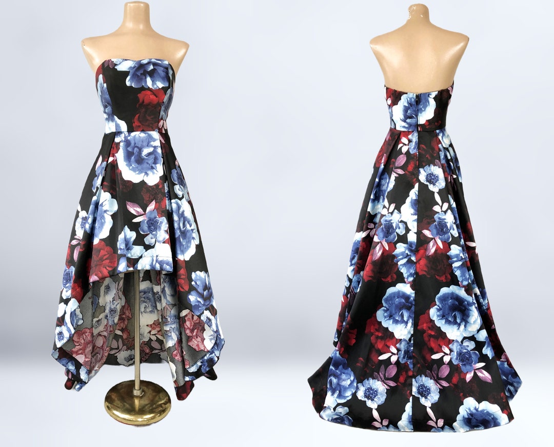 VINTAGE Y2K Floral Hilow Cocktail Dress Prom Gown Sz 7 Etsy