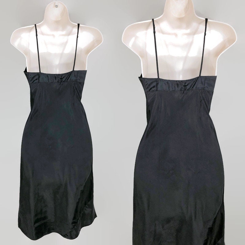 VINTAGE 40s Black Taffeta Sweetheart Full Slip 1940s - Etsy