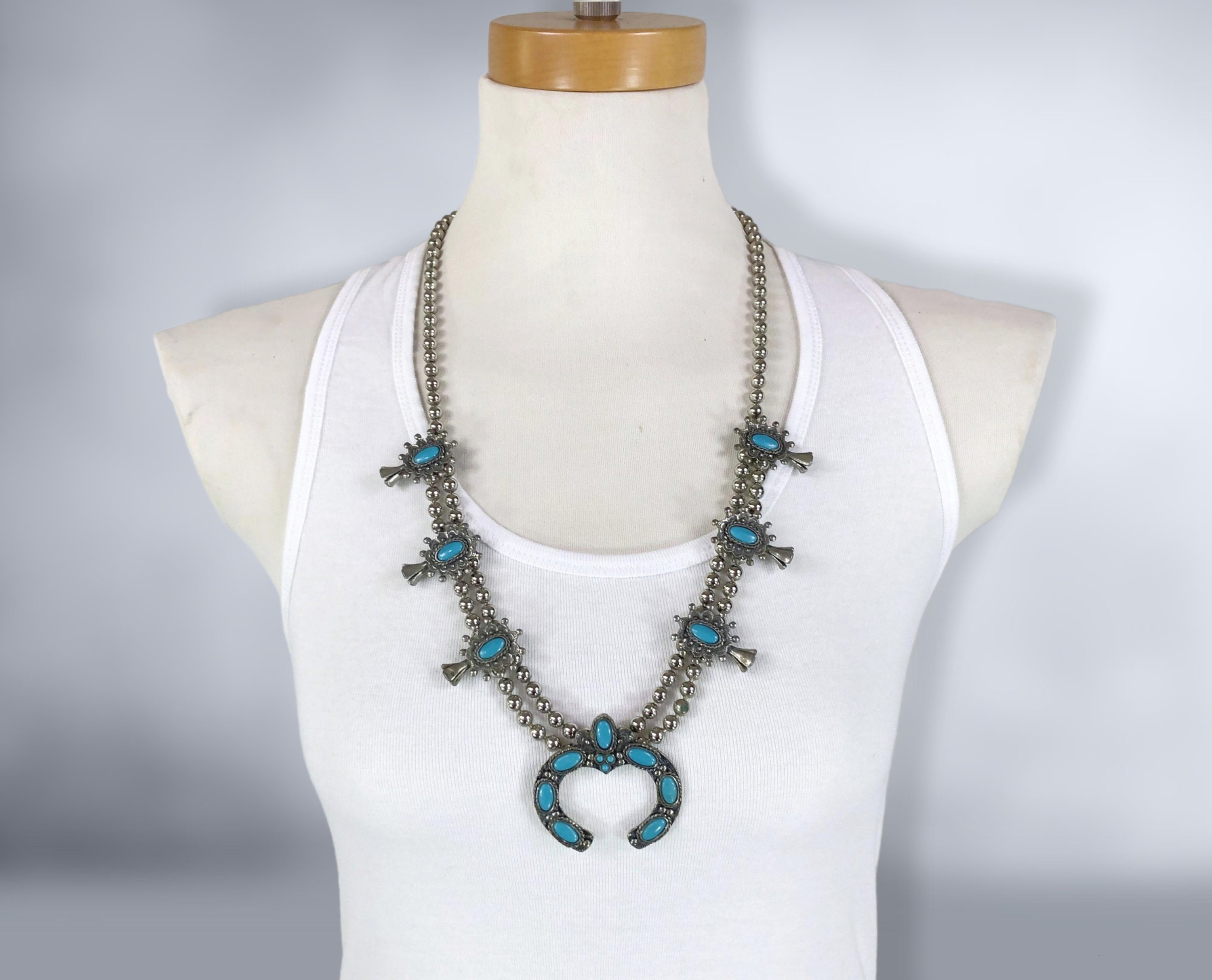 Vintage Squash Blossom Necklace with Naja Pendant