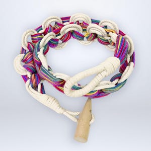 Vintage Multi Color Braided Rope Belt Purple Red Yellow Blue Boho M/L RN 79124 Rainbow Rope Belt - Etsy main image 2