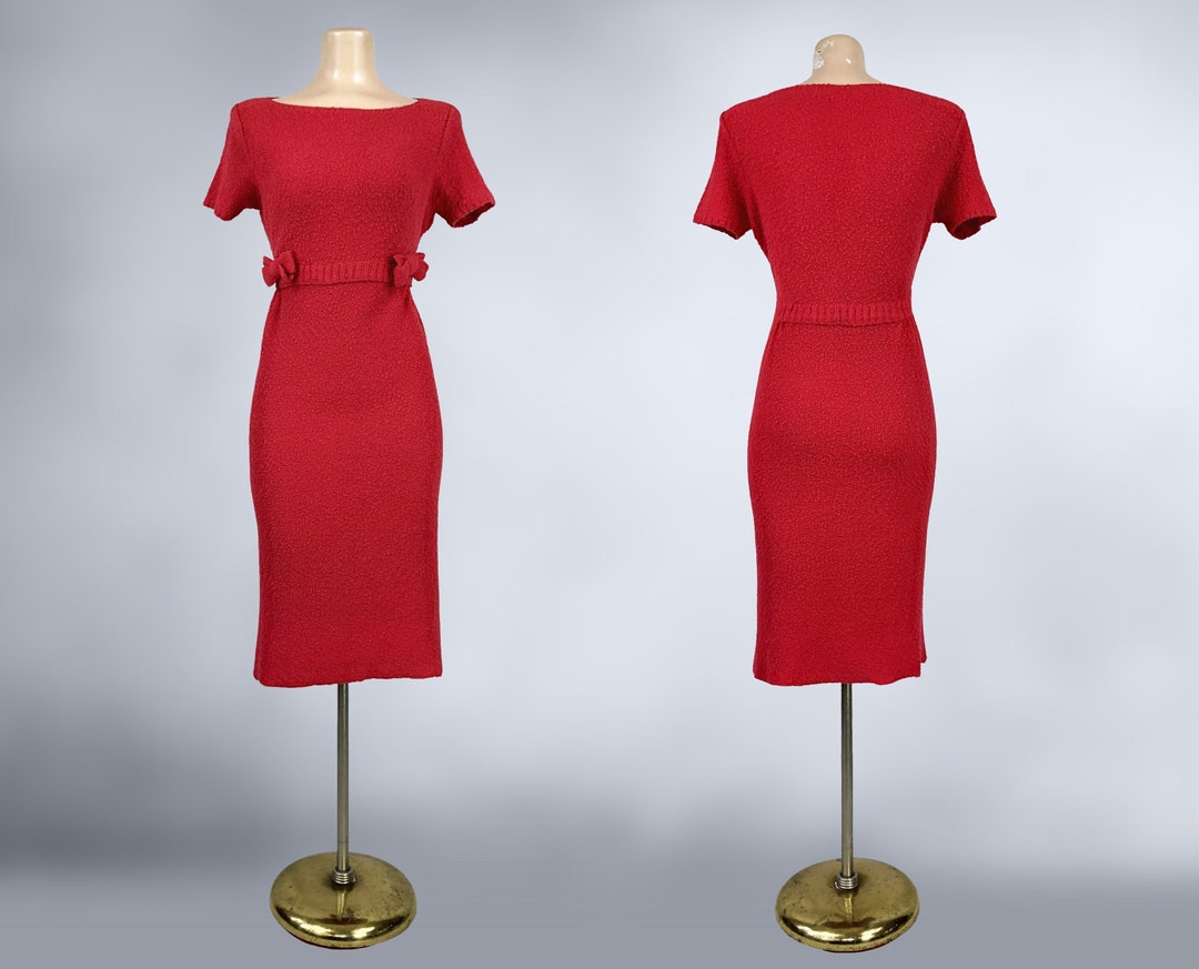 1930s Boucle Wool Knit Dress