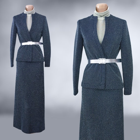 VINTAGE 70s Knit Maxi Dress and Jacket 3 pc Set i… - image 2