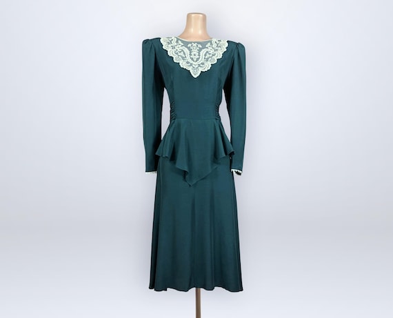 dark green peplum dress ASOS DESIGN pleated plunge midi dress with peplum in dark khaki