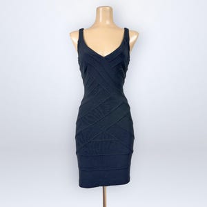 blue and black bandage dress XOXO Blue Black Bandage Dress Large