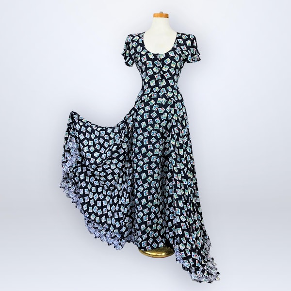 Rare Vintage 90s Betsey Johnson Postage Stamp Print Duster and Palazzo Pants Set | VFG