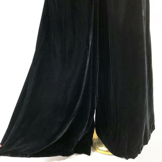 VINTAGE 60s Luxe Black Rayon Velvet Palazzo Pants… - image 8