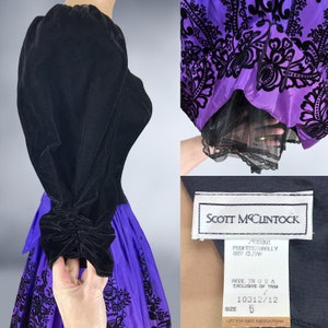 VINTAGE 80s Purple and Black Party Dress by Scott McClintock Sz 6 Whimsigoth 1980s Velvet and Taffea Crinoline Formal Prom Dress VFG image 9