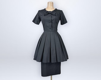 Vintage 50s Gigi Young Peplum Wiggle Dress Dior New Look Bombshell Mid-Century Style VFG