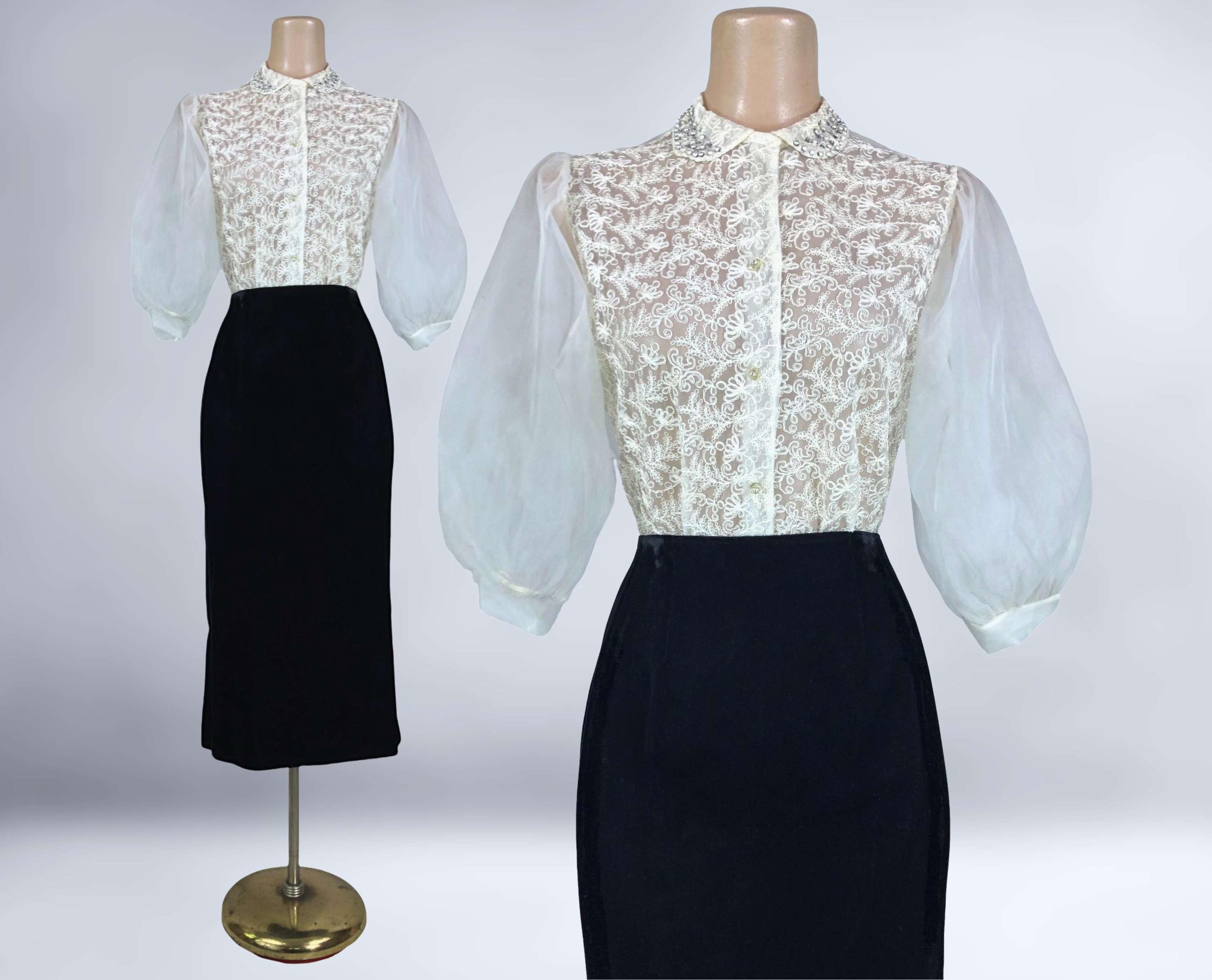 Round Collar Long Sleeve Blouse with Ribbon – axes femme