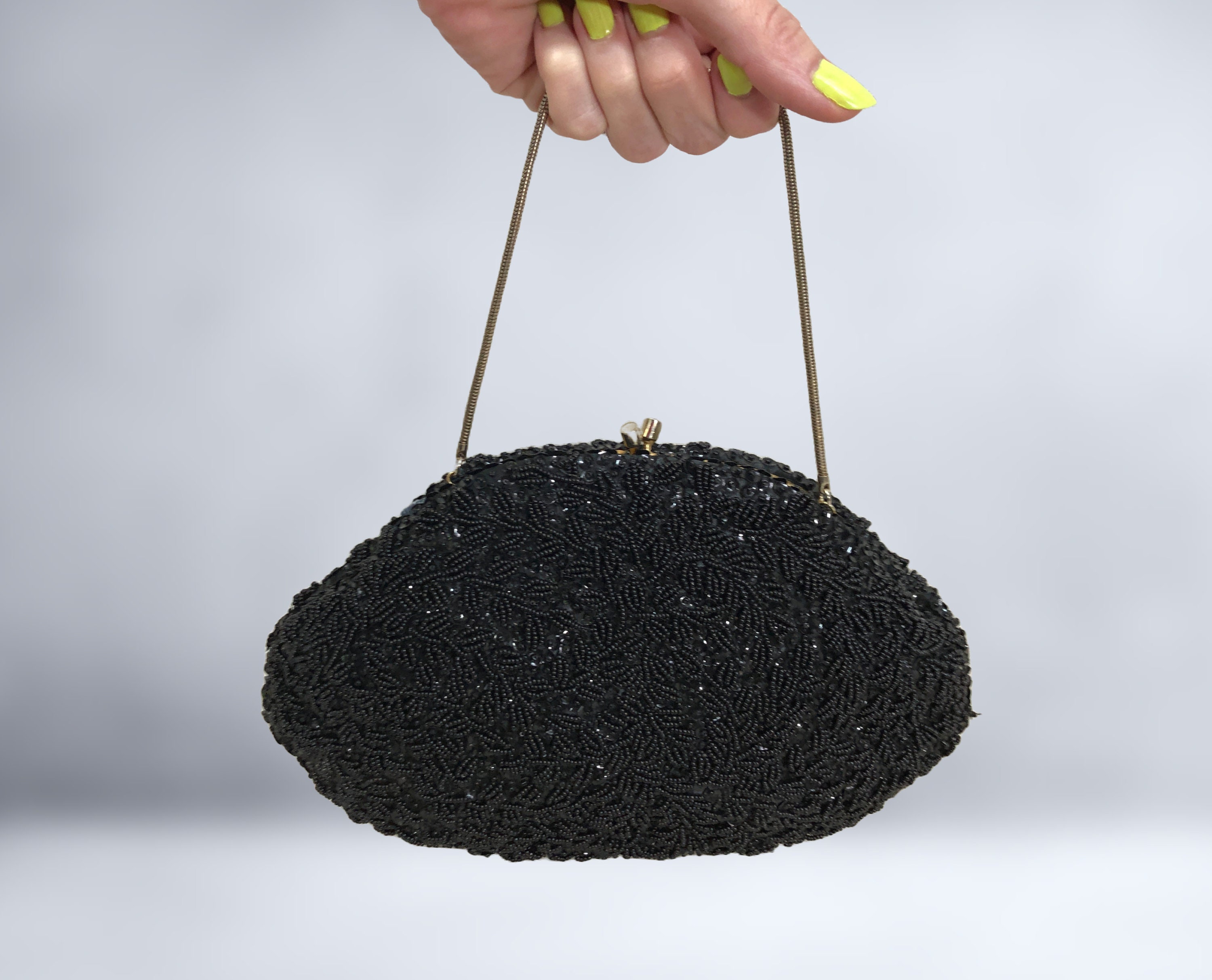 1950s Black Beaded Clutch Bag by La Regale – Vintage At The Tower