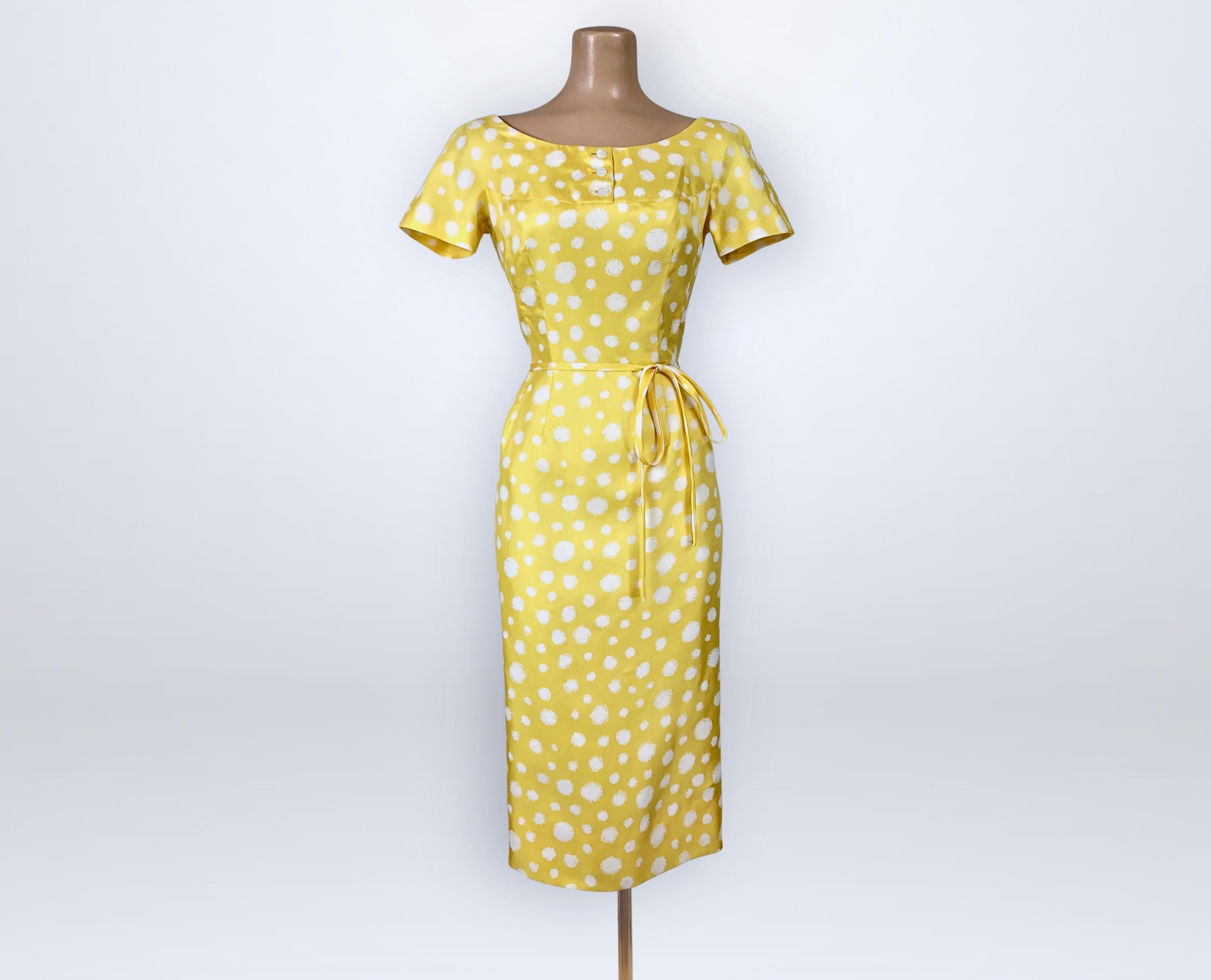 pretty woman brown dress with white polka dots Yellow and Black Polka Dot Debbie Maxi Dress