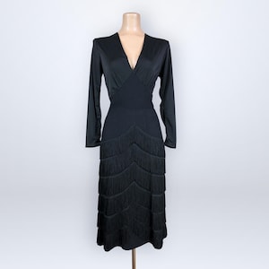 black a line maxi dress 1958 Philip Hulitar 'Old Hollywood' Black Silk & Velvet Hourglass Fishtail Dress main image 0