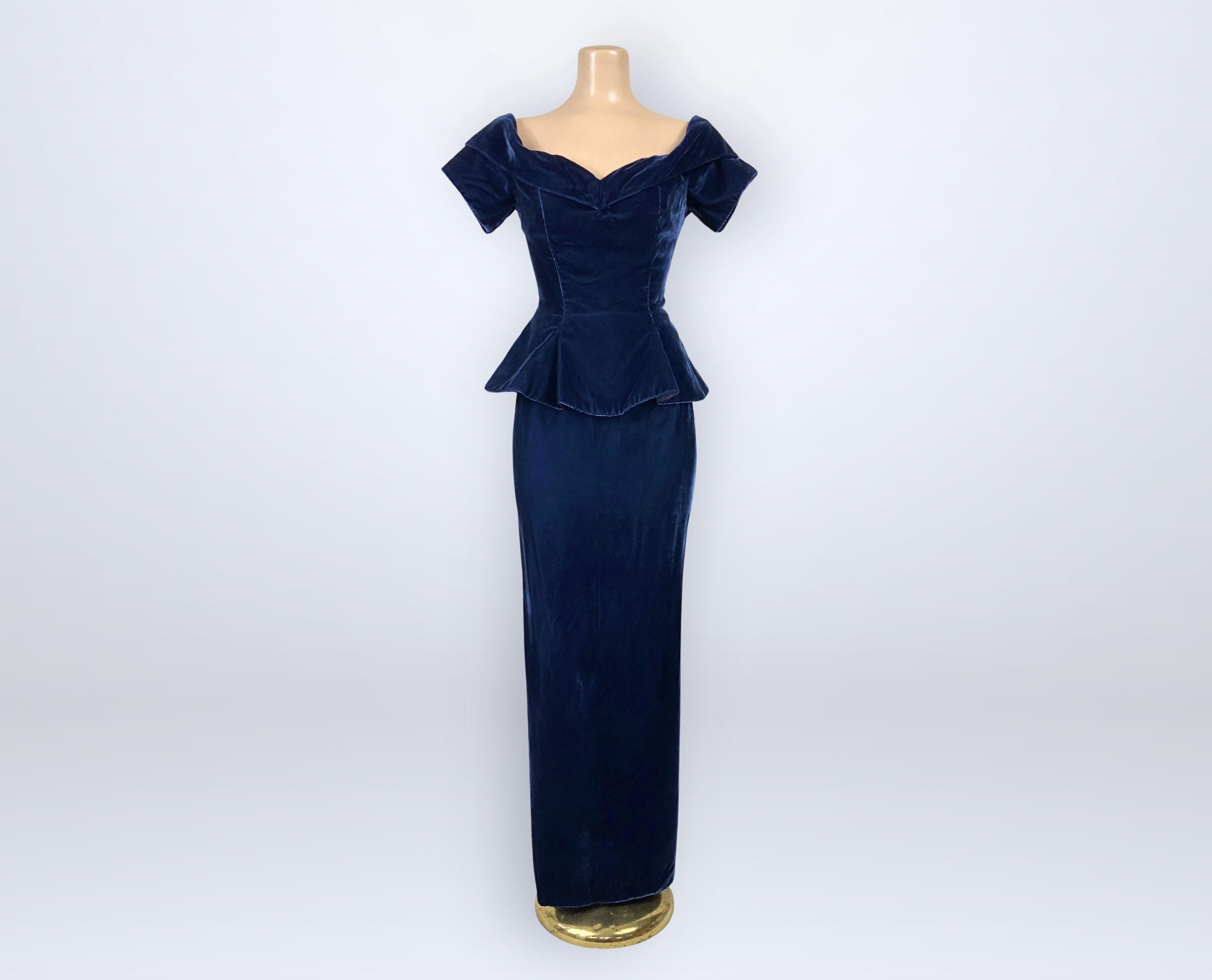 Velvet Peplum Dress - Etsy