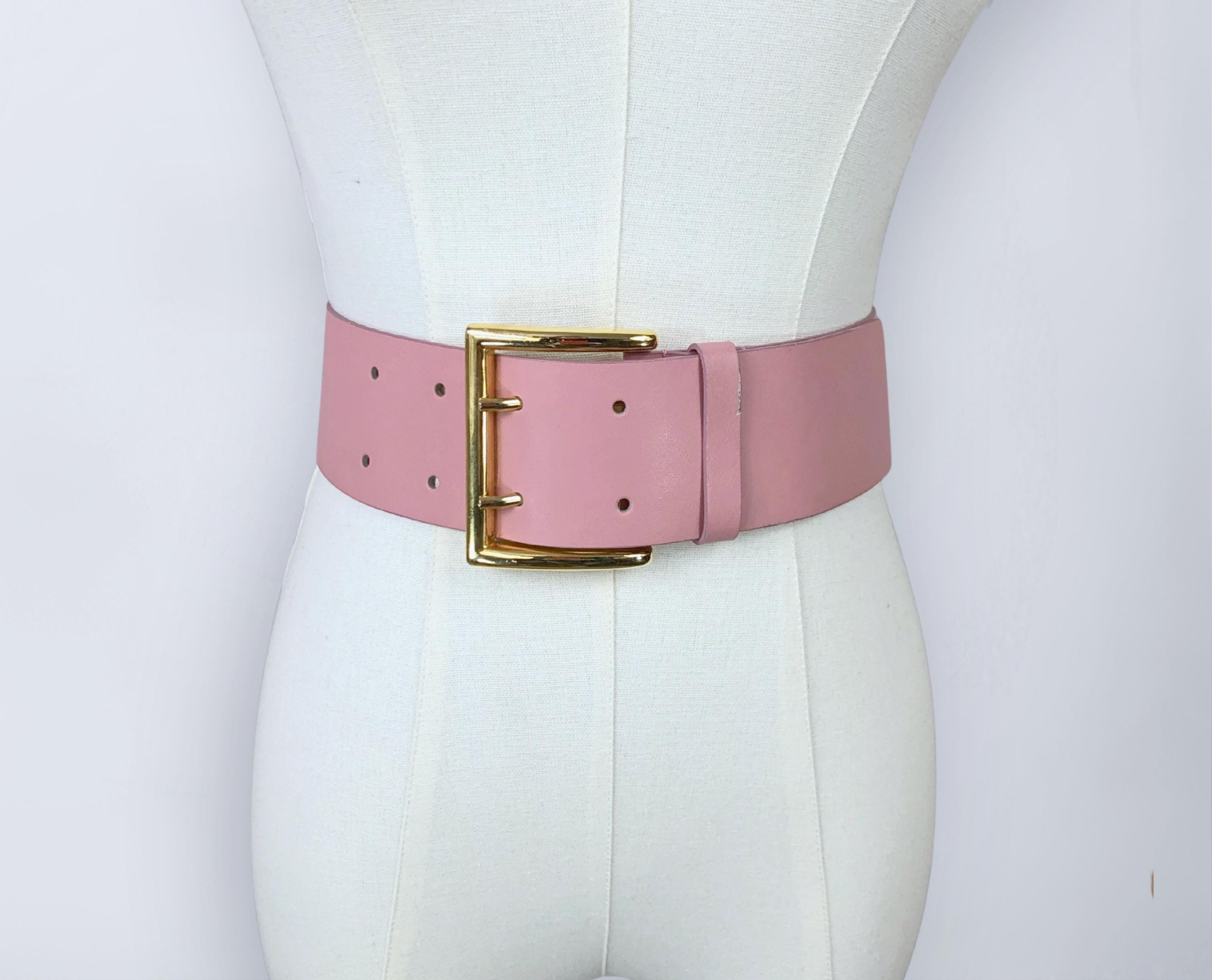 90s vintage wide pink canvas leather belt silver buckle woven chord belt Wide 90s Belt - Etsy main image 2